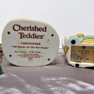 Vintage Cherished Teddies Music Box, Christopher Old Friends 1991 LOT