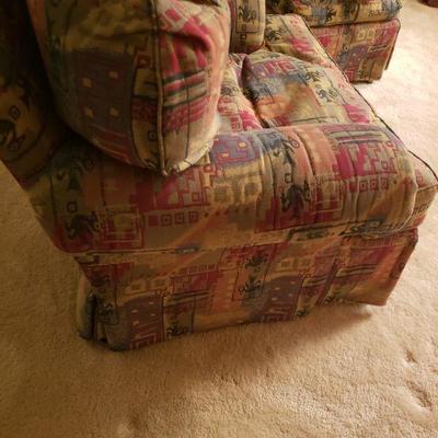 Lot 32: Stanford Furniture Down Filled Chair & Ottoman 