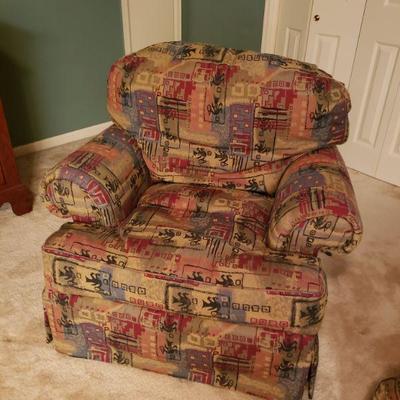 Lot 32: Stanford Furniture Down Filled Chair & Ottoman 