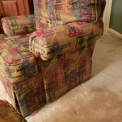 Lot 32: Stanford Furniture Down Filled Chair & Ottoman 