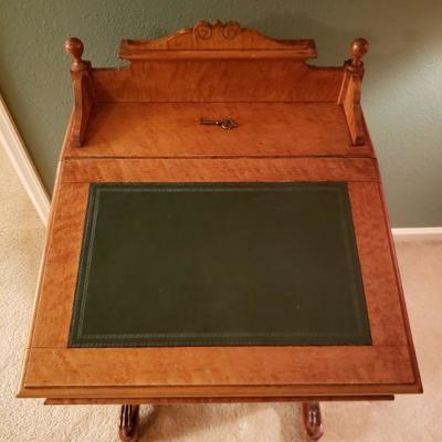 Lot 33: Antique Captain's Desk with Original Key