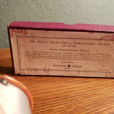 Lot 36: Antique Stereoscope and (2) Boxes of Stereoscopic Charts