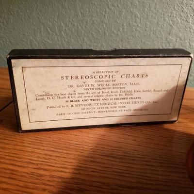 Lot 36: Antique Stereoscope and (2) Boxes of Stereoscopic Charts