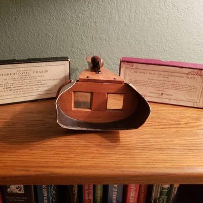 Lot 36: Antique Stereoscope and (2) Boxes of Stereoscopic Charts