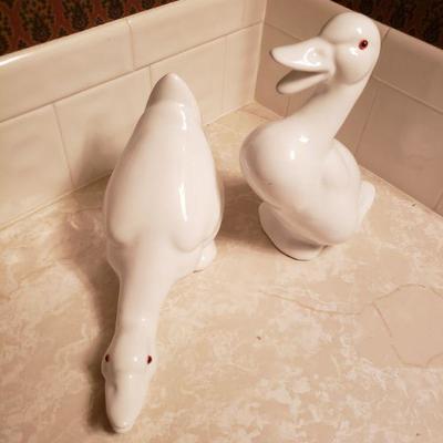 Lot 46: Porcelain White Ducks