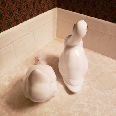 Lot 46: Porcelain White Ducks