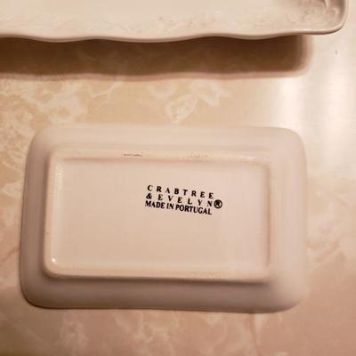Lot 47: Crabtree & Evelyn Soap Dish and Tray -- Made in Portugal 