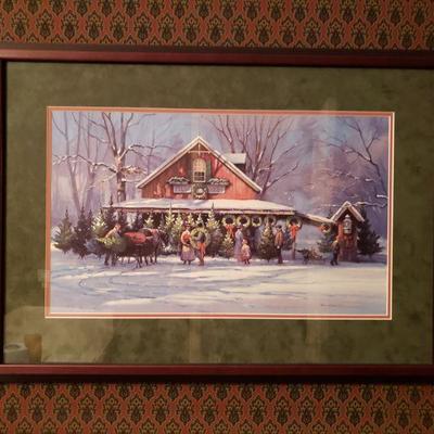 Lot 48: Paul Landry "Christmas at the Flower Market"