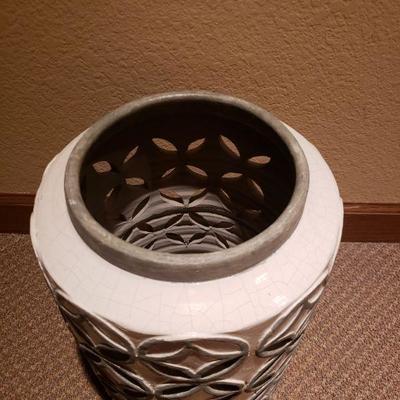Lot 54: Ceramic Vessel with Cut Outs