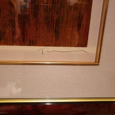 Lot #60: SIGNED AND NUMBERED Itzchak Tarkay "Riviera CafÃ©" Large Framed Fine Art
