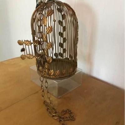 Vintage Leaf Motif Bird Cage