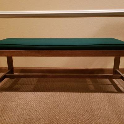 Lot 64: Smith & Hawken Teak Wood Bench With Cushion 