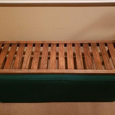 Lot 64: Smith & Hawken Teak Wood Bench With Cushion 