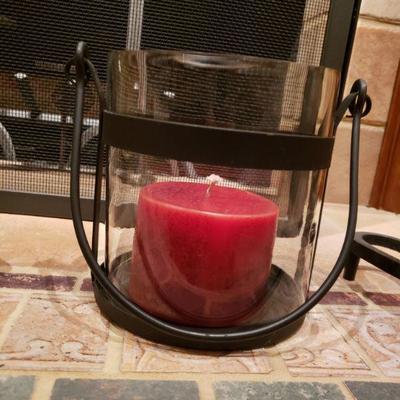 Lot 75: Candle and cast Iron Heart Deco