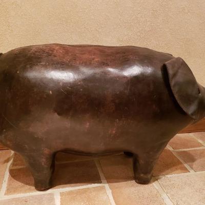 Lot 77: Omersa Leather Footstool with Tag