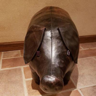 Lot 77: Omersa Leather Footstool with Tag