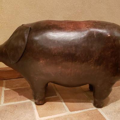 Lot 77: Omersa Leather Footstool with Tag