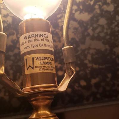 Lot 85: Wildwood Brass Lamp