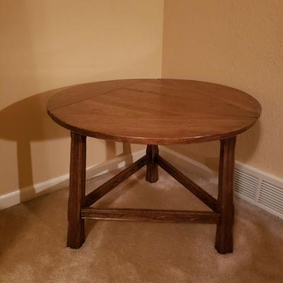 Lot 93: Ranch Oak Drop Leaf Side Table