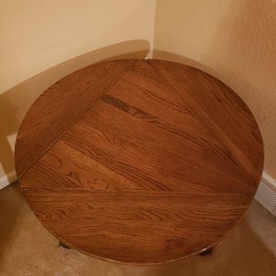 Lot 93: Ranch Oak Drop Leaf Side Table