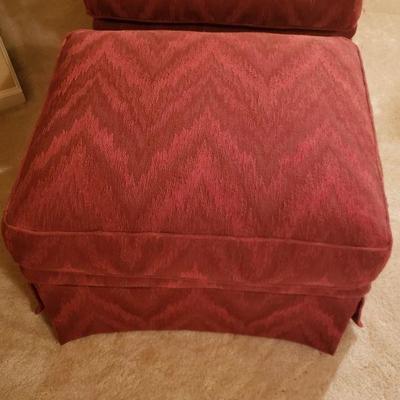 Lot 97: Baker Red Down Filled Chair 