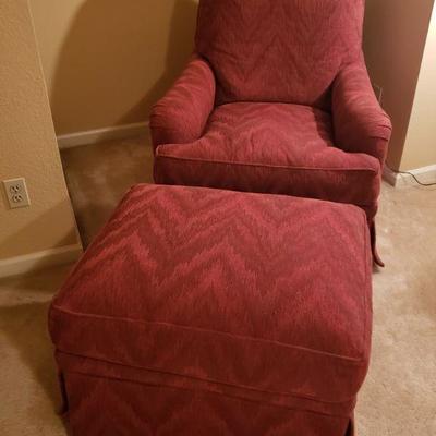 Lot 97: Baker Red Down Filled Chair 