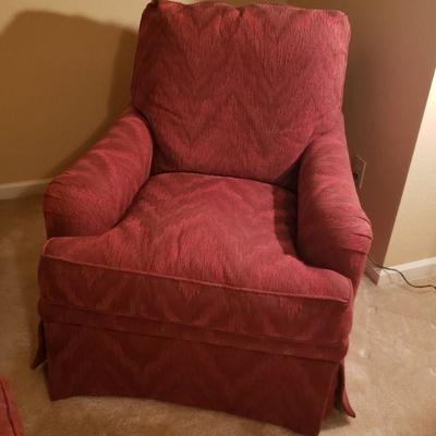 Lot 97: Baker Red Down Filled Chair 