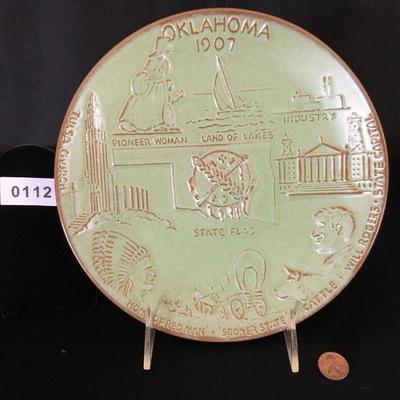 Frankoma Oklahoma 1907 Plate Lot # 112j