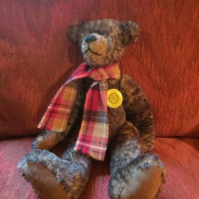 Lot 112: 2002 Judy Senk 100th Anniversary Bear with Red Plaid Scarf