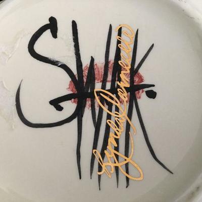 Decorative Hand- Painted Vintage Cat Salad Bowl Signed Lynda Parneellee for SWAK Lot # 116