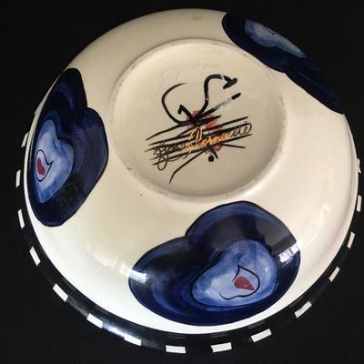 Decorative Hand- Painted Vintage Cat Salad Bowl Signed Lynda Parneellee for SWAK Lot # 116