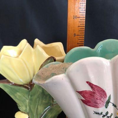 Lot of 3 Flower Vases & Cache Pot Including McCoy Lot # 428