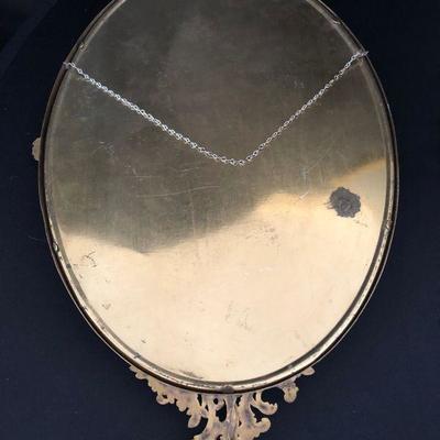 Pair Framed Brass Convex Glass Hand Tinted Portraits Early 20th C. Likely Wedding Portraits Lot # 427