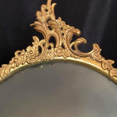 Pair Framed Brass Convex Glass Hand Tinted Portraits Early 20th C. Likely Wedding Portraits Lot # 427