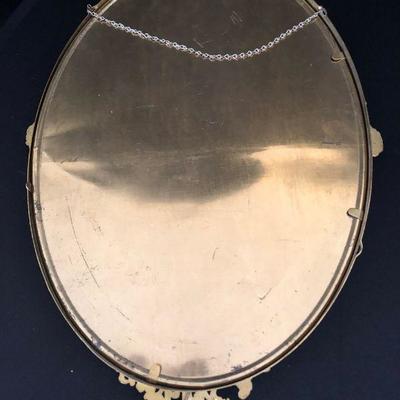 Pair Framed Brass Convex Glass Hand Tinted Portraits Early 20th C. Likely Wedding Portraits Lot # 427