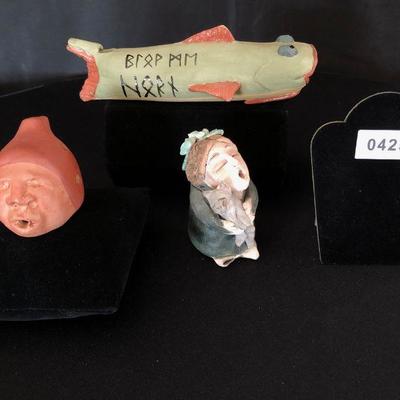 Collection of Whistles (3pcs) Fish - Head- Girl & Frog Rattle Lot # 425