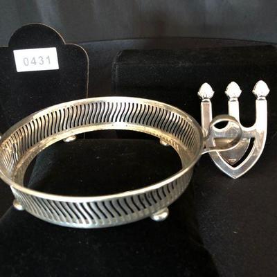 Sterling Silver Wine Holder 5"D & Bookmark S.P. Sheffield Silver Lot # 431