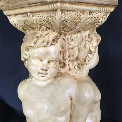 Vintage Cast China Plant Pedestal with 3 cherubs. Good condition. #120