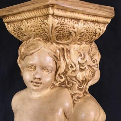 Vintage Cast China Plant Pedestal with 3 cherubs. Good condition. #120