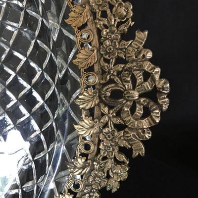Collection of Vintage Brass and Glass pieces - Serving Plate, Frame, Perfume tray #121