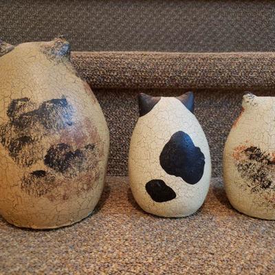 Lot 144: (3) Handpainted Cats