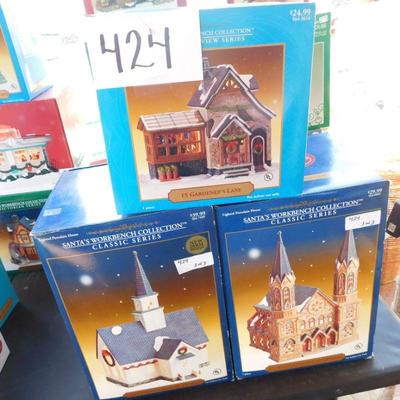 Lot 424 three porcelain light up holiday houses