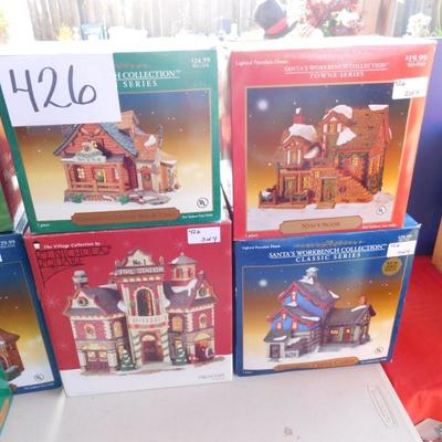 Lot 426 4 porcelain holiday lineup houses