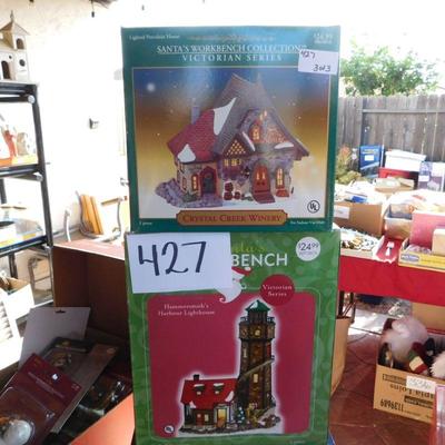 Lot 427 three light up holiday porcelain houses 