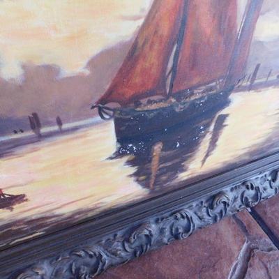  Lot 441 oil on canvas painting unsigned with some paint damage