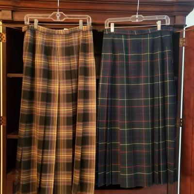 Lot 167: (2) Pendleton Plaid Pleated Skirts