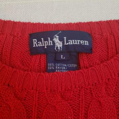 Lot 169: Ralph Lauren Red Sweater with Green Logo
