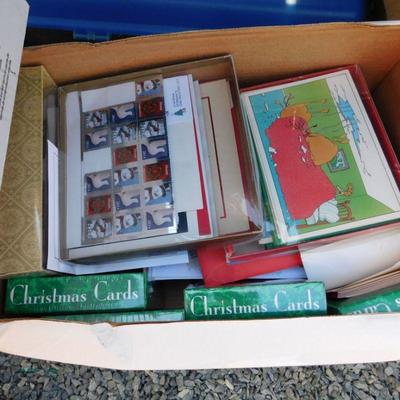 Lot 471 two boxes of Christmas cards and stationary and scrapbook kit