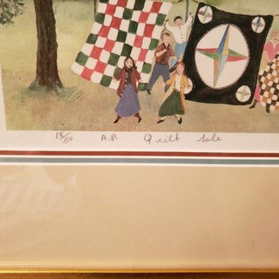 Lot 192: Original Artwork "Quilt Sale" Signed & Numbered