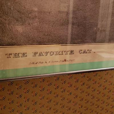Lot 196: "The Favorite Cat" Lithograph by Nathaniel Currier 